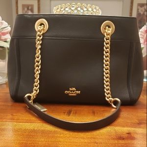 COACH Black Leather Shoulder Bag